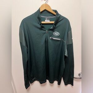 Men's Nike Black New York Jets Logo Pacer Performance Half-Zip Jacket